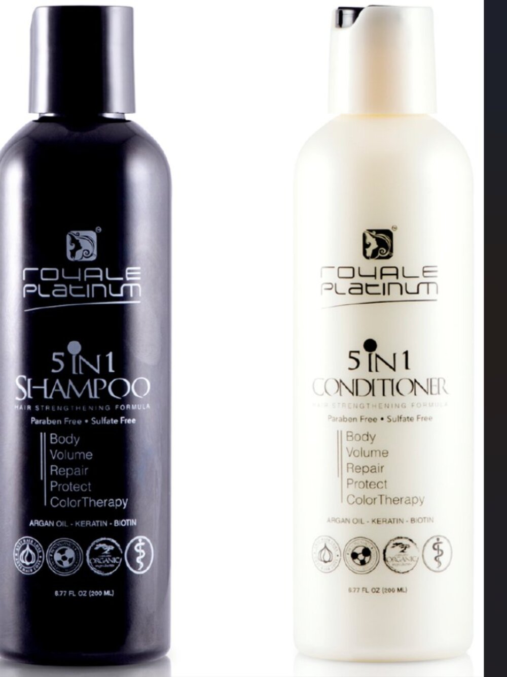 ROYALE PLATINUM 5 IN 1 SHAMPOO & CONDITIONER-ARGAN OIL-KERATIN-BIOTIN-6.77 oz/20